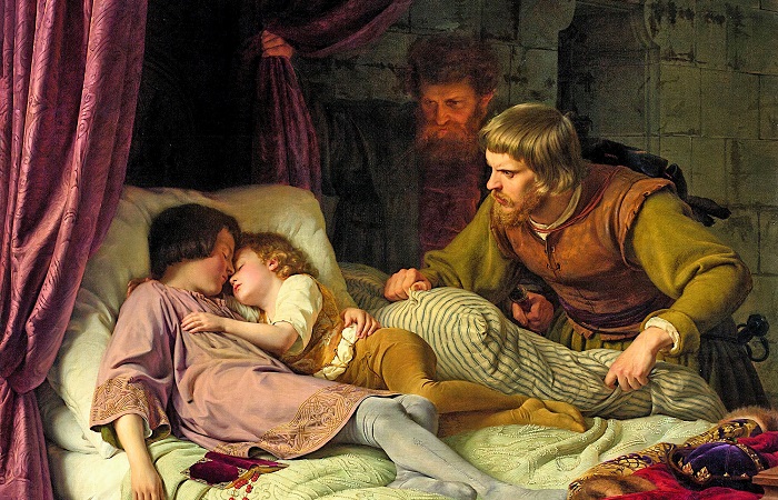 Как умирали дети во взрослой борьбе за трон. Картина Фердинанда Теодора Хильдебрандта.