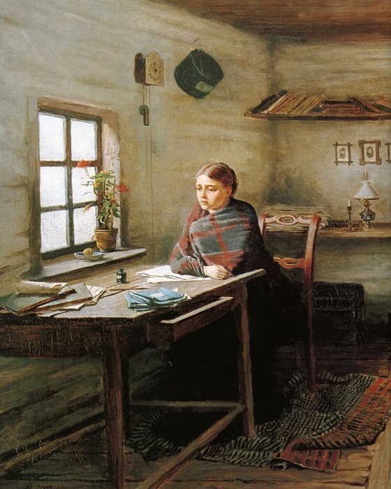 Сельская учительница. Картина Константина Трутовского.