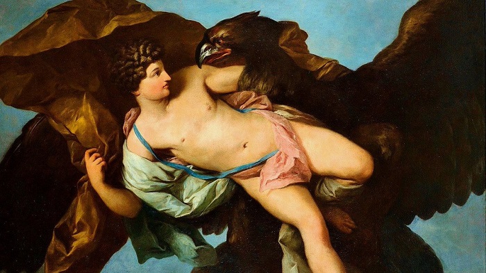 Сюжет о Зевсе и Ганимеде был популярен среди гомосексуалов - заказчиков картин. Художник Бенинь Ганьро.