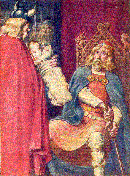 Хакон, сын Харальда Прекрасноволосого, принесённый для воспитания королю Этельстану.