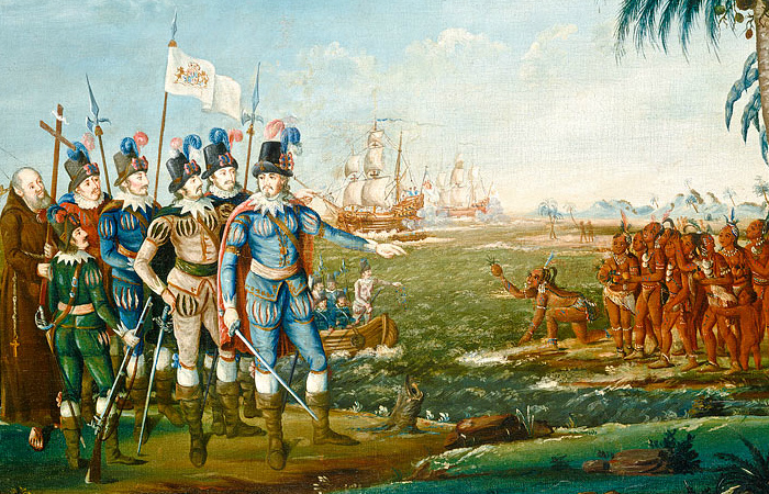Высадка Колумба в Новом Свете. Картина Ф.Кеммелмейера