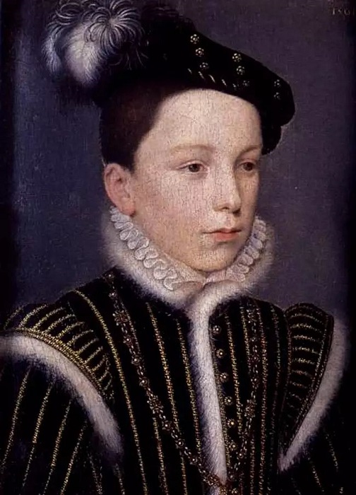 В детстве Генрих был нежным, чувствительным мальчиком. Портрет работы Франсуа Клуэ.