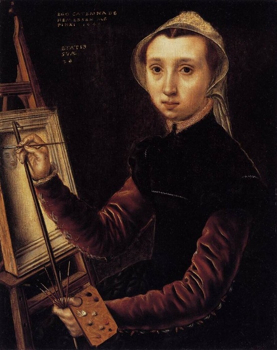 Автопортрет Катерины ван Хемессен, придворной художницы Марии Австрийской.