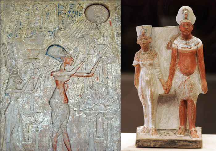 Сцены молитвы. Эхнатон и Нефертити.