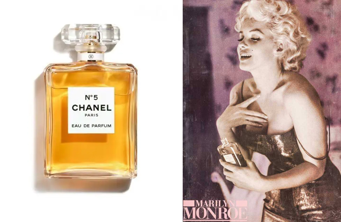 Chanel №5 и флакон в руках Мэрилин Монро.