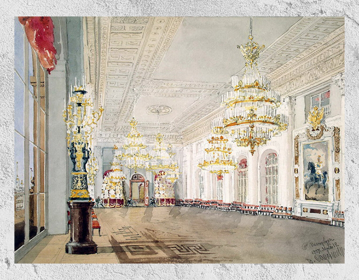 Белый зал Зимнего дворца.