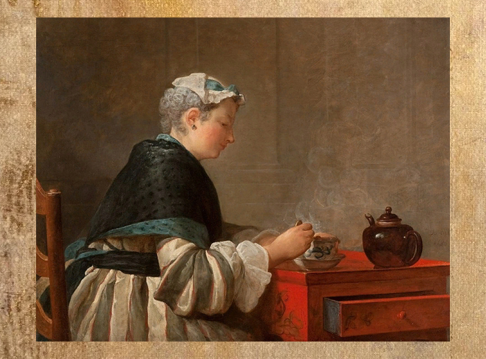 Женщина, пьющая чай.