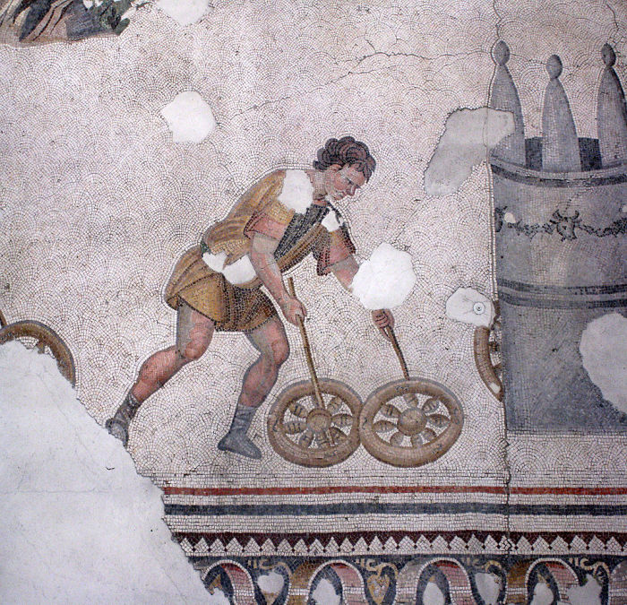 Мальчик, играющий с обручами. Изображение на мозаике VI века Большого Константинопольского дворца.