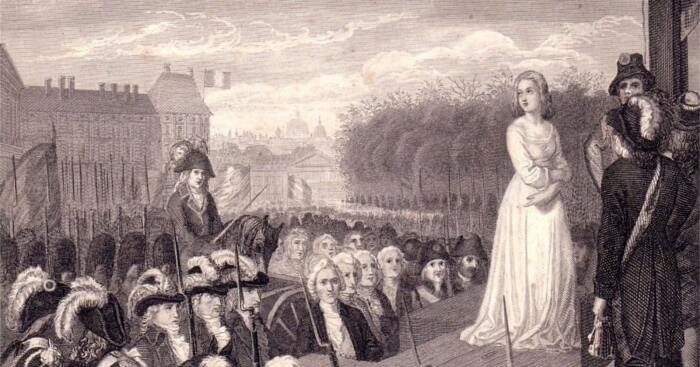 Мария-Антуанетта перед ее казнью. Гравюра на стали.