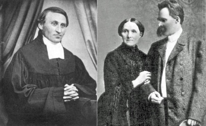 Ницше с матерью и его отец.