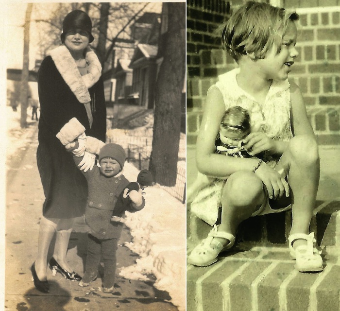 Мама и дочка в 1927 году (слева). Элли в Нью-Йорке в 1930 году (справа).