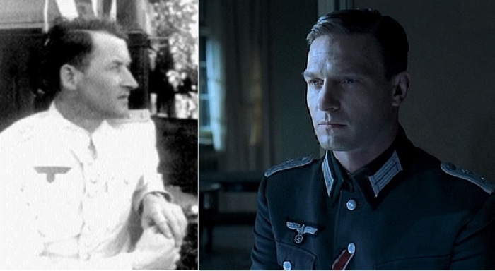 Капитан  Вильгельм Хозенфельд на фото (слева) и в кино в исполнении Томаса Кречмана (справа).