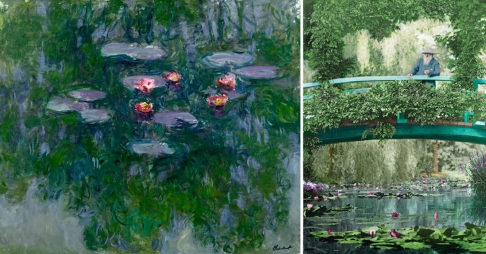 Моне всё свободное время проводил в у своего пруда и рисовал водяные лилии.