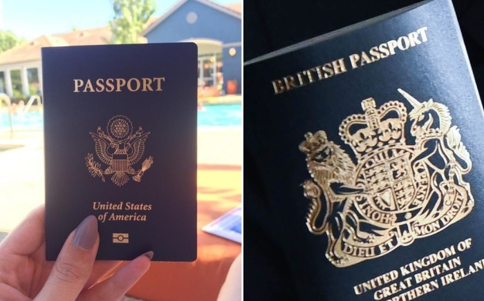 В Америке и Англии паспорта – синие. 