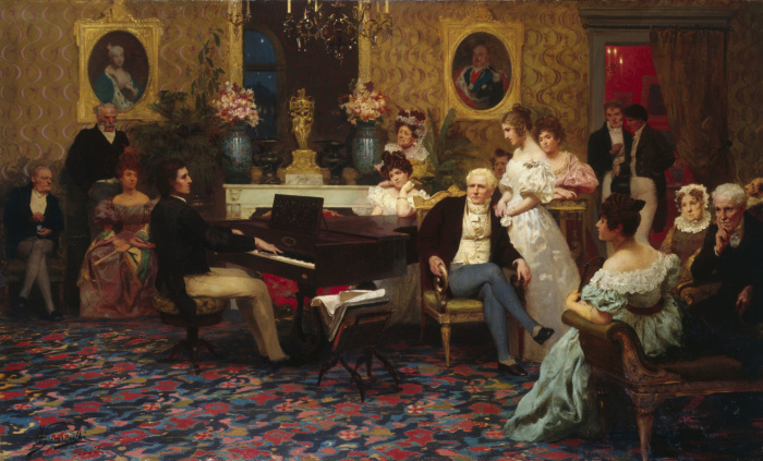 Генрих Семирадский. Фридерик Шопен дает концерт в доме Радзивиллов в 1829 году. 