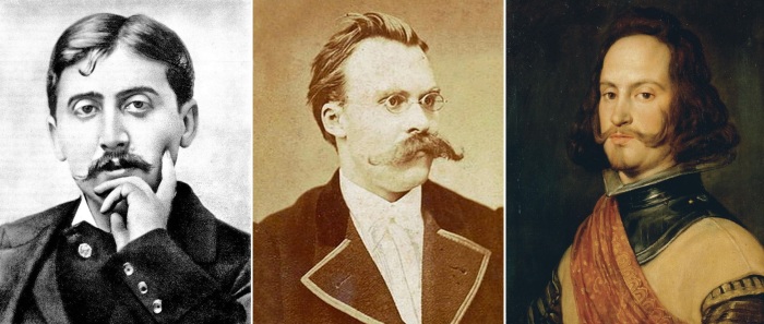 Великие усачи (слева направо): Пруст, Ницше, Веласкес.