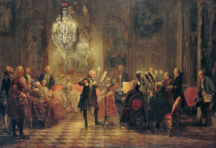 Карл Филипп Эмануэль Бах аккомпанирует Фридриху Великому. Худ. Адольф фон Менцель. 