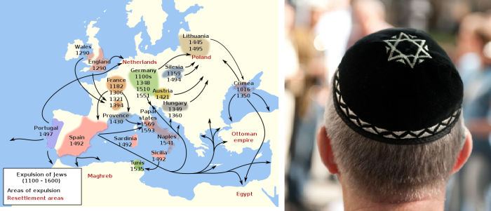 В XII веке евреи активно мигрировали по Европе.