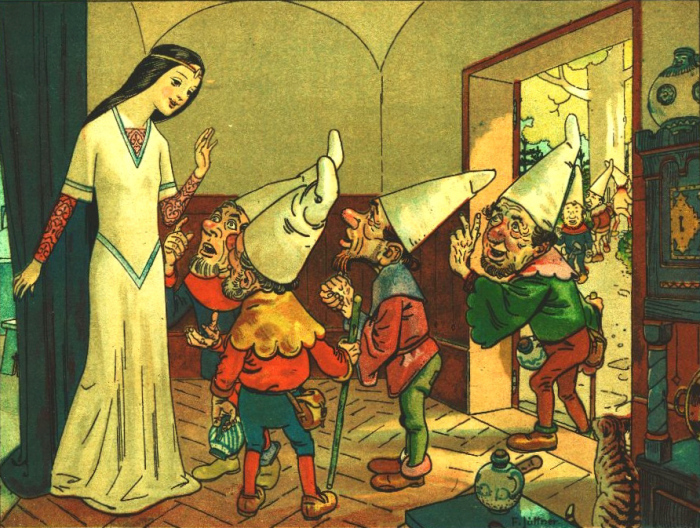 Иллюстрация к сказке про Белоснежку Франца Ютнера, 1905 год.