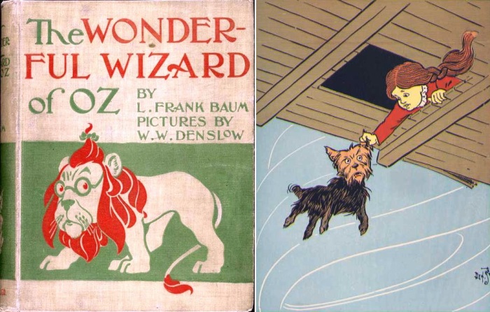 В произведении про Дороти девочку с собачкой тоже уносит в домике из Канзаса в волшебную страну.