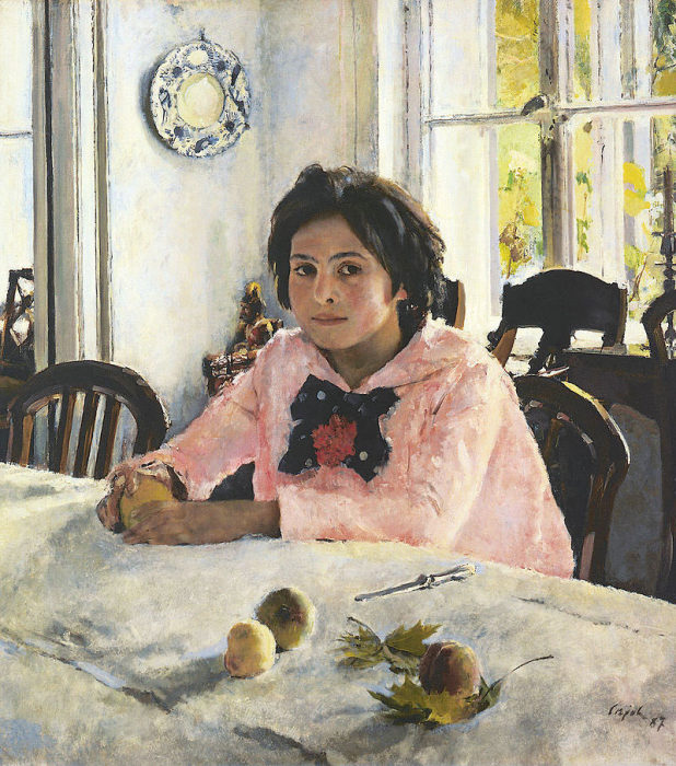 «Девочка с персиками» была написана в усадьбе купца Мамонтова. /Худ. В.Серов