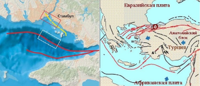 Северо-Анатолийский разлом на картах учёных.
