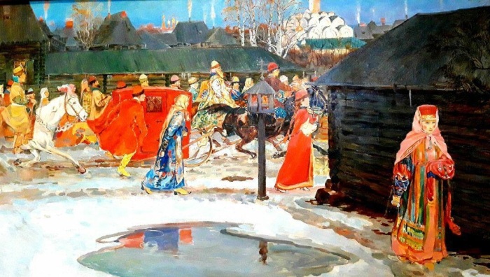 «Свадебный поезд в Москве (XVII столетие)». Худ. А. Рябушкин