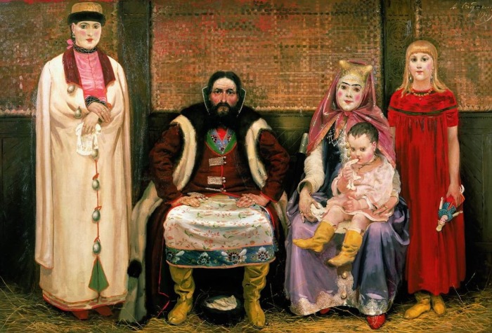 Андрей Рябушкин изображал купцов и бояр очень реалистично. 