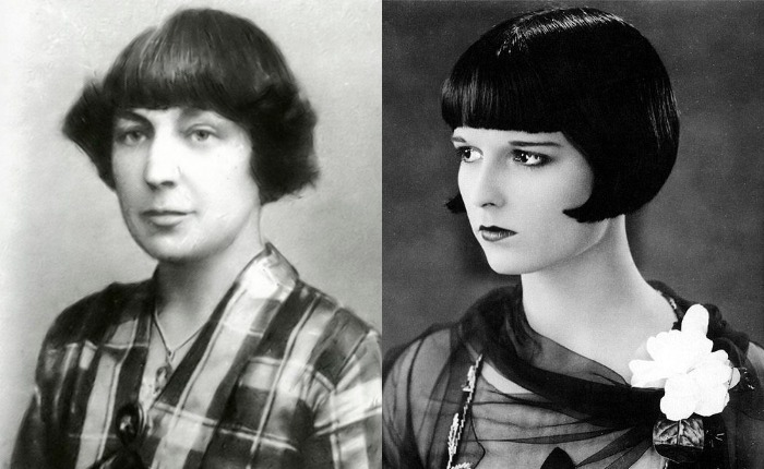 Марина Цветаева начала носить свою знаменитую стрижку примерно в 1913 году; Луиза Брукс прославилась на пару десятилетий позже