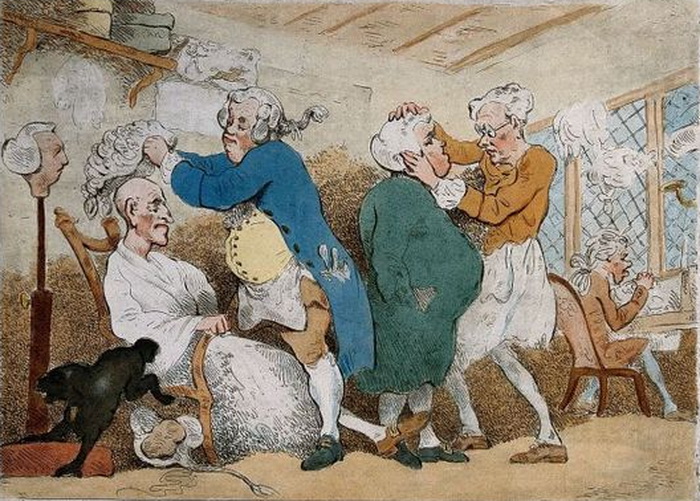 Впрочем, и в отсутствие хирургических услуг парикмахеры были значимыми членами общества - а становление парикмахерского дела как отдельной профессии началось с XVII века во Франции. Источник: pinterest.com