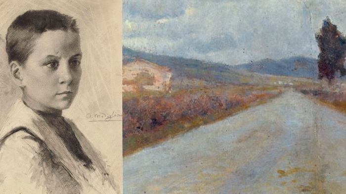 Слева - Автопортрет (1899), справа - Тосканская дорога (1901)
