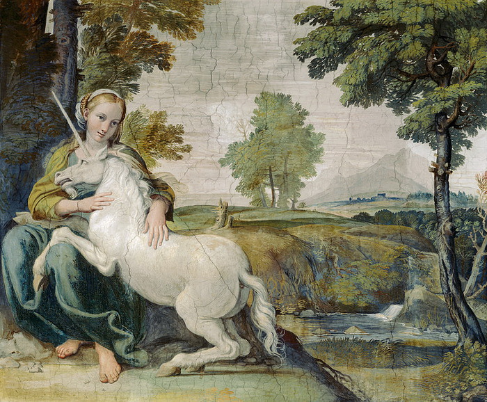 Фреска с единорогом в палаццо Фарнезе