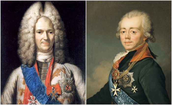 Князь Меншиков и император Павел I - в париках разных эпох
