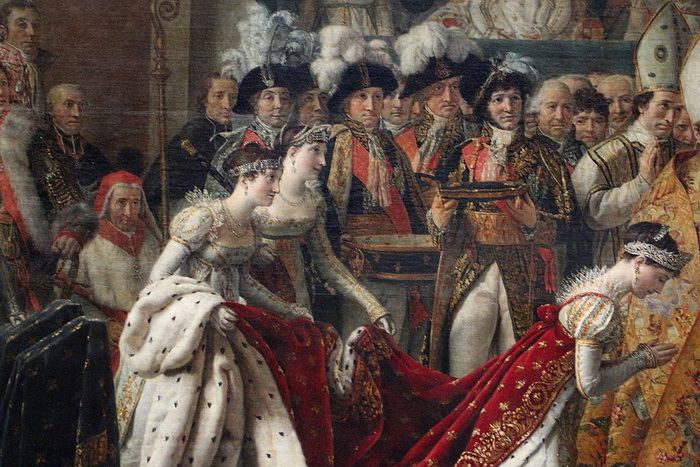 На картине Ж.-Л. Давида «Коронация Наполеона» Эмилия изображена в образе второй дамы слева