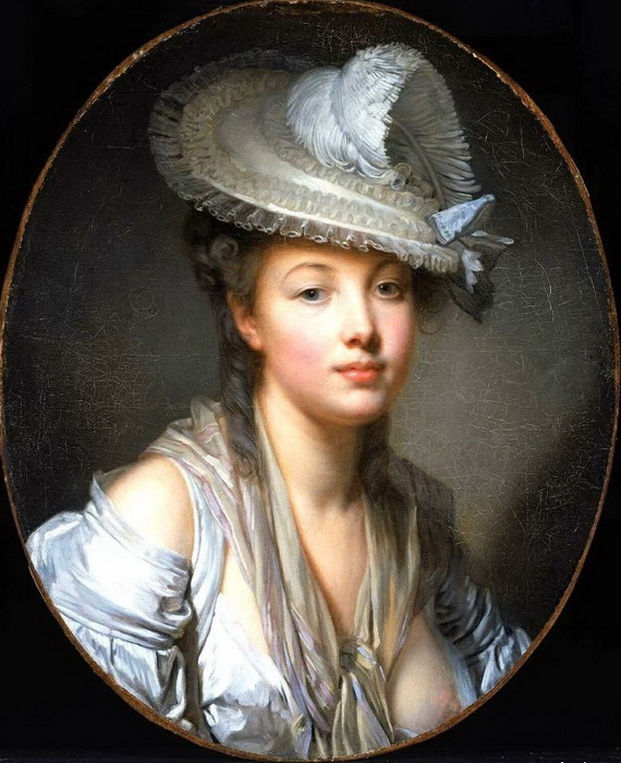 Ж.Б. Грез. Портрет женщины в шляпе