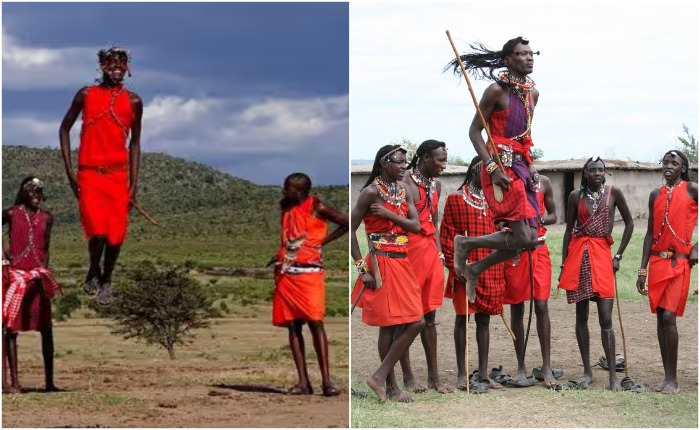 Очень высокие, худые, подвижные масаи знамениты своими танцами с прыжками