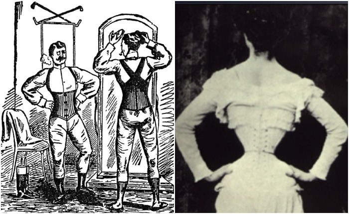 В XIX веке корсетом пользовались и мужчины, и женщины