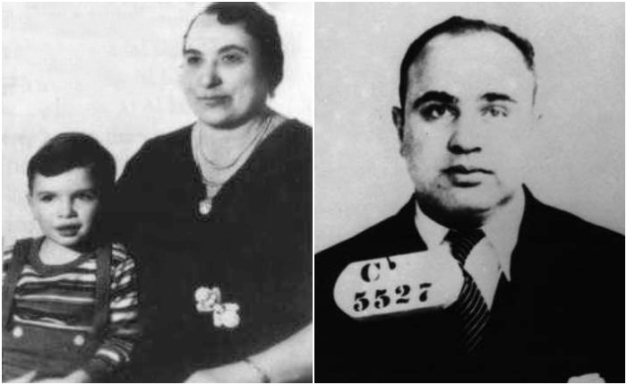 Аль Капоне в детстве с матерью и спустя годы - в заключении