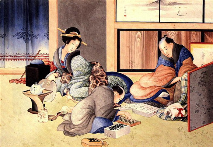 Первые гравюры укиё-э создавались как иллюстрации к рассказам, потом их издавали уже как самостоятельные произведения. Источник: wikiart.org