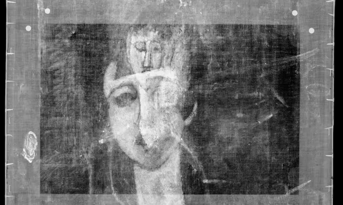 Снимок картины Модильяни с закрашенным портретом его бывшей возлюбленной. Источник: pinterest.com