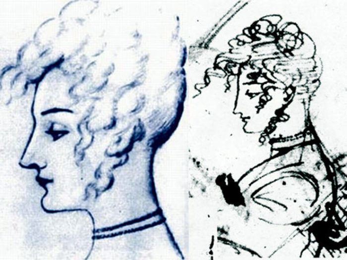 Предположительные рисунки-портреты Собаньской, сделанные рукой Пушкина