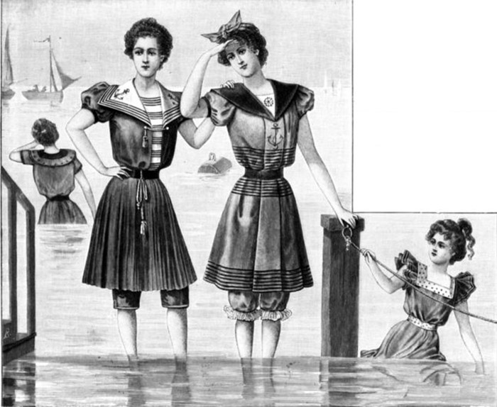 Женские купальные костюмы (Журнал "Nordisk Monster-tidende", № 11, 1898 год)