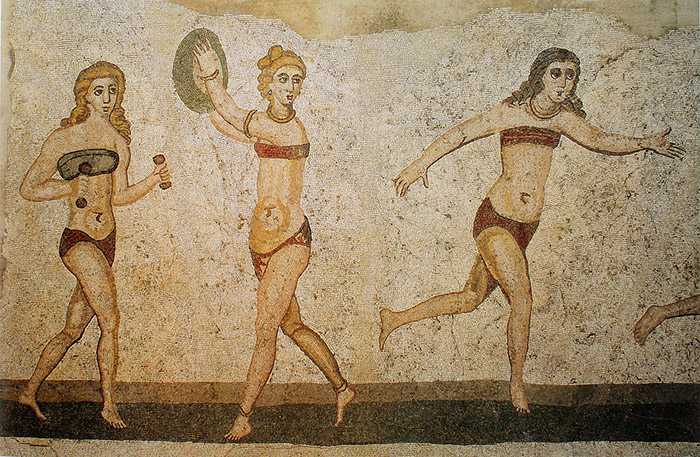 Настенная мозаичная фреска начала IV века «Вилла Романа дель Казале» (Сицилия)