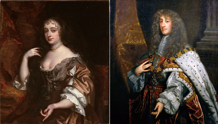 Анна Хайд и ее супруг, позднее коронованный как Яков II