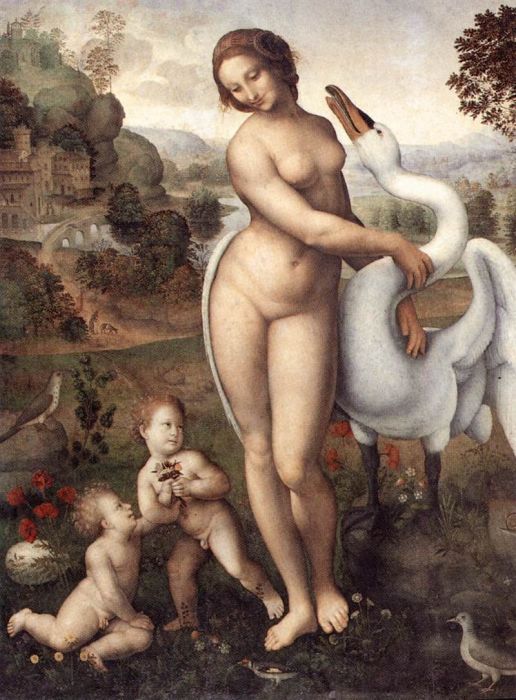 Леонардо да Винчи, «Леда и лебедь», 1504-1506 гг (Галерея Боргезе, Рим)