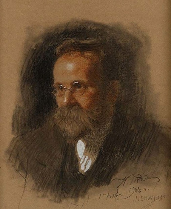 Н.А. Морозов на портрете, написанном Репиным после выхода из заключения, 1906 год