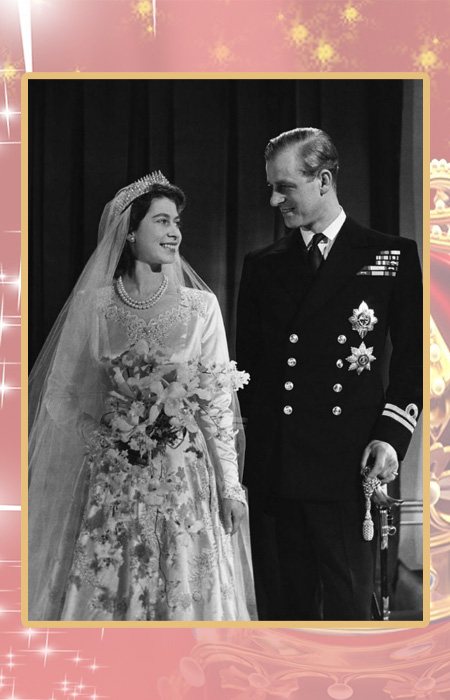 Елизавета II и принц Филипп в день бракосочетания.