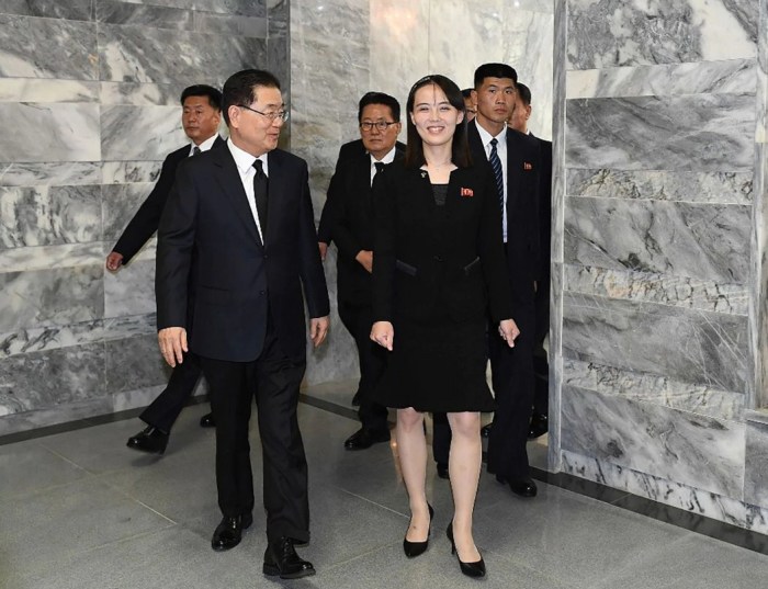 Ким Ё Чжон беседует с директором по национальной безопасности президента Южной Кореи. / Фото: www.upi.com