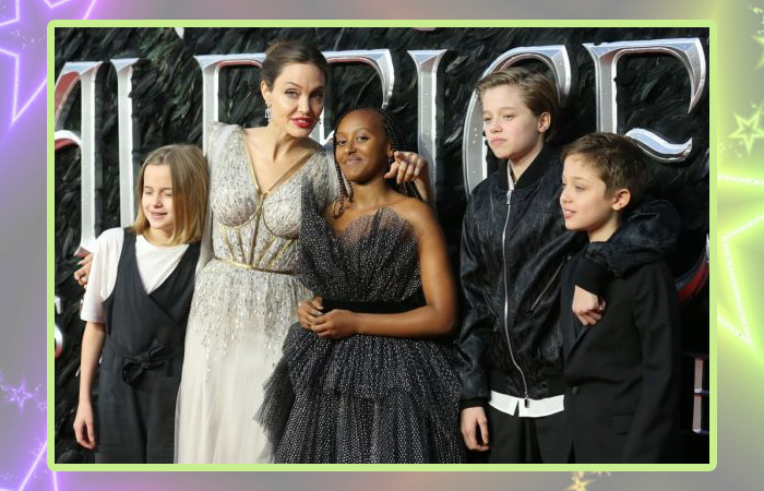 Анджелина Джоли с детьми.