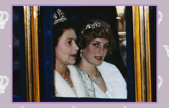 Принцесса Диана и Елизавета II.